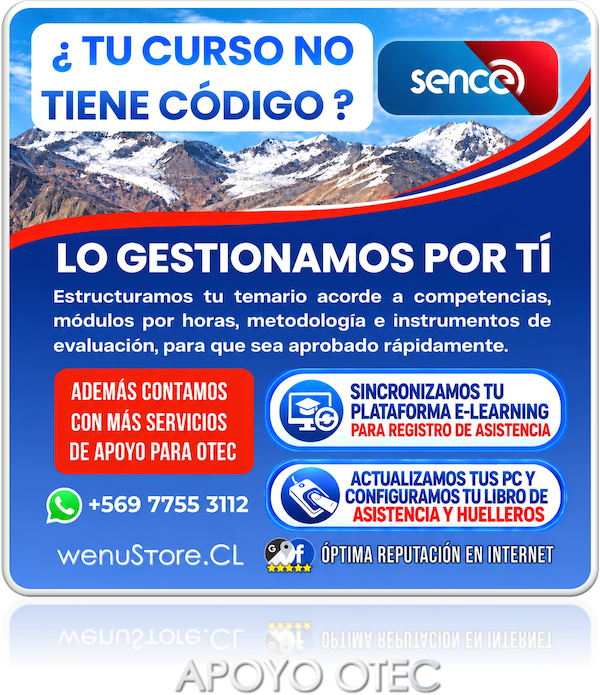 codificacion cursos vinculacion asistencia sence chile moodle aplicacion santiago antofagasta