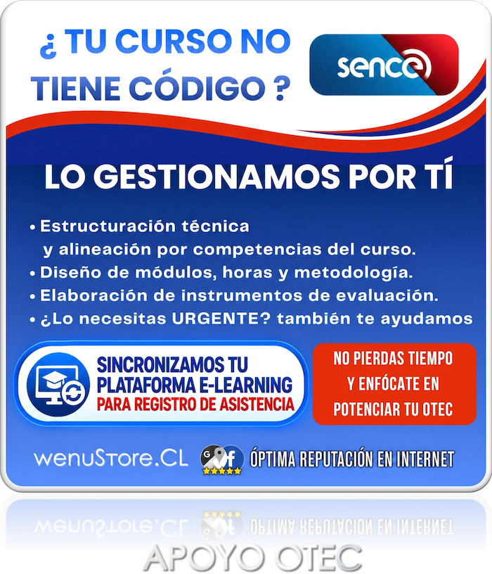 codificacion cursos vinculacion asistencia sence chile moodle aplicacion santiago antofagasta